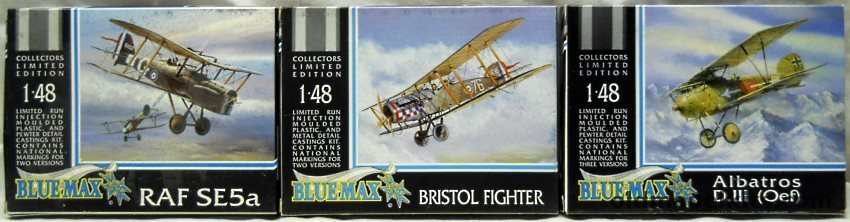 Blue Max 1/48 BM114 Albatros D-III (Oef) / BM203 Bristol F2B Fighter / BM110 RAF SE-5A Scout plastic model kit